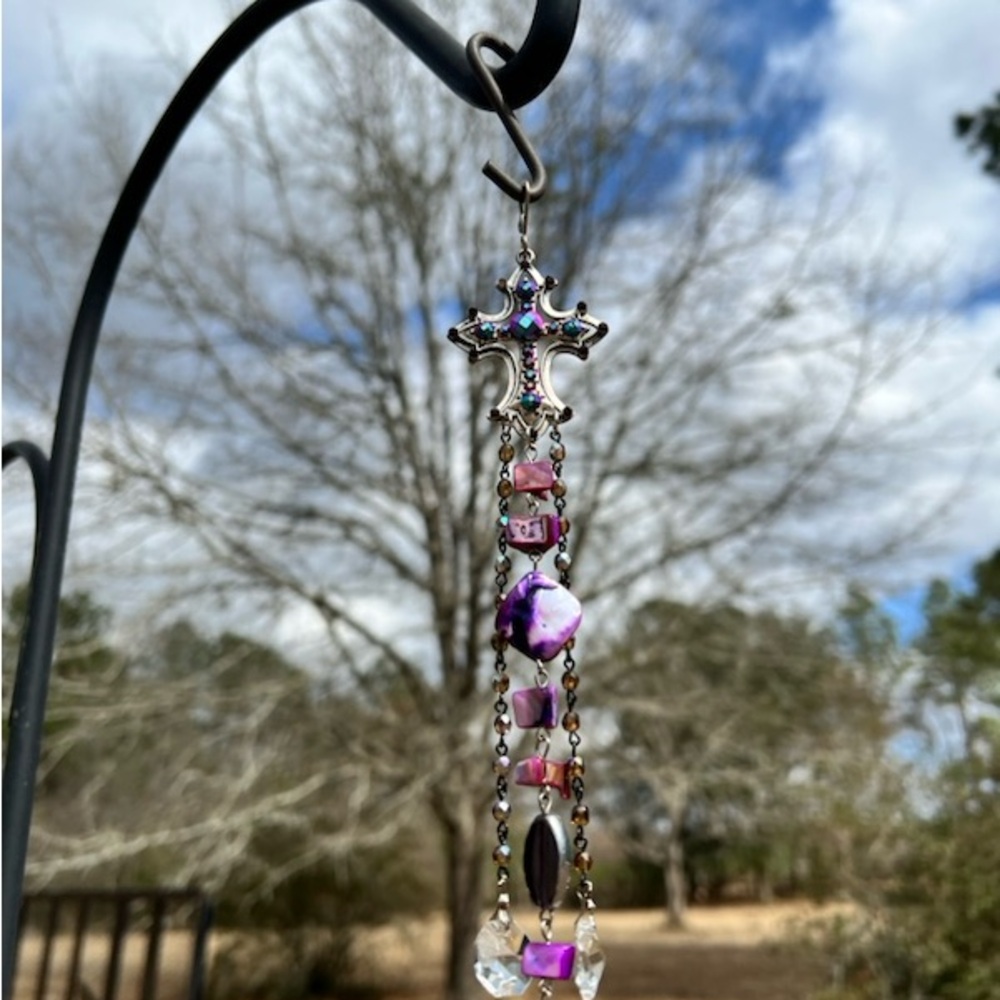 Purple Cross Sun Catcher